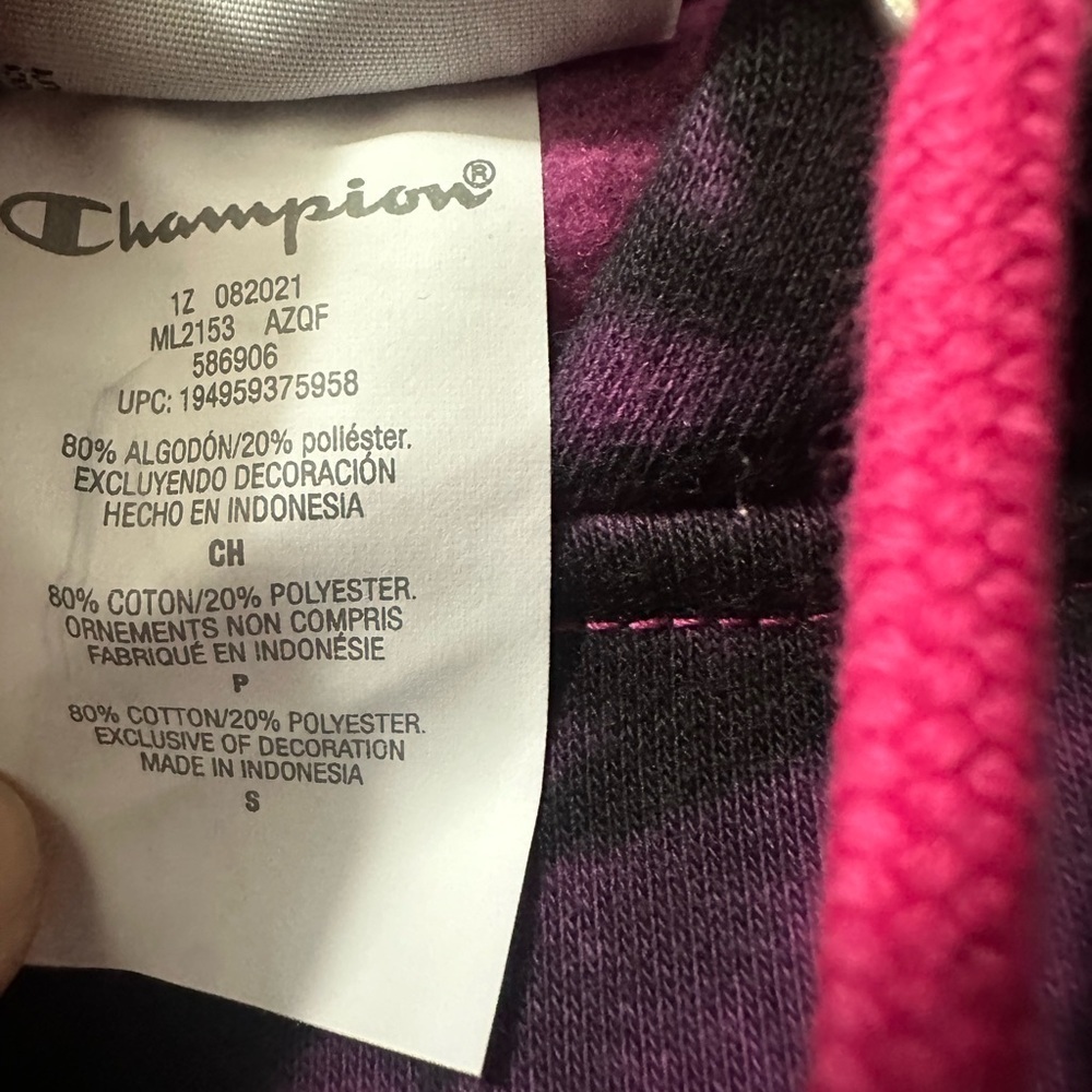 CHAMPION - Women - Galaxy Dye Hoodie - Pink/Black Size Small NWT - Picture 5 of 8